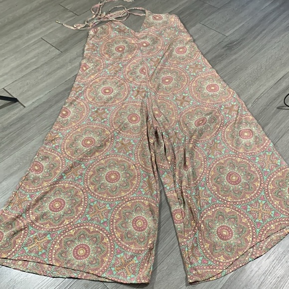 Aiala Boutique NWT Wide Leg Mandela Print Boho Spaghetti Straps Jumpsuit Onesize - Picture 1 of 12